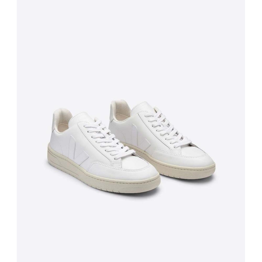 Women's Veja V-12 LEATHER Sneakers White | SG 674GSO